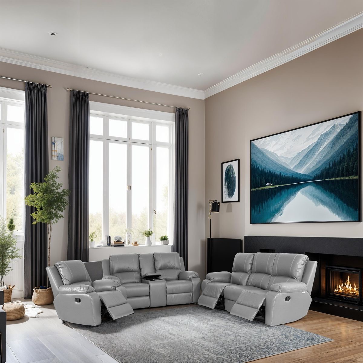 Elegant Sofa with Recliner